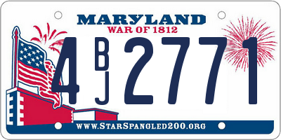 MD license plate 4BJ2771