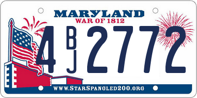 MD license plate 4BJ2772