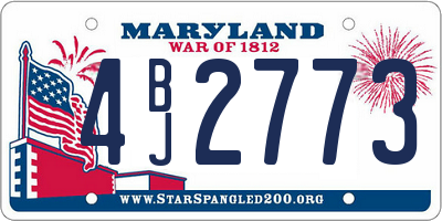 MD license plate 4BJ2773