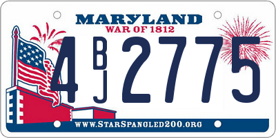 MD license plate 4BJ2775