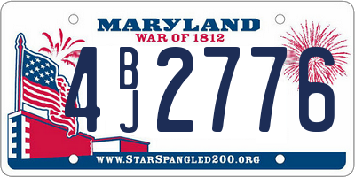 MD license plate 4BJ2776