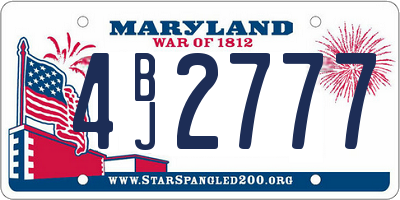 MD license plate 4BJ2777