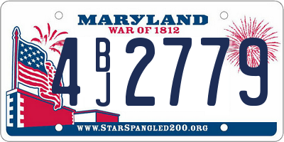 MD license plate 4BJ2779