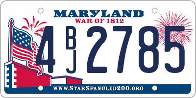 MD license plate 4BJ2785