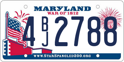 MD license plate 4BJ2788