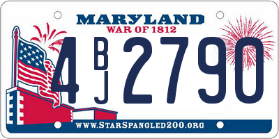 MD license plate 4BJ2790