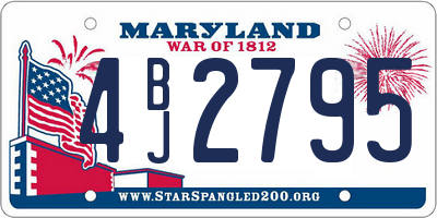 MD license plate 4BJ2795