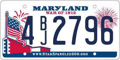 MD license plate 4BJ2796