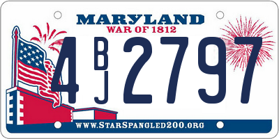 MD license plate 4BJ2797