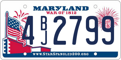 MD license plate 4BJ2799