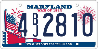 MD license plate 4BJ2810