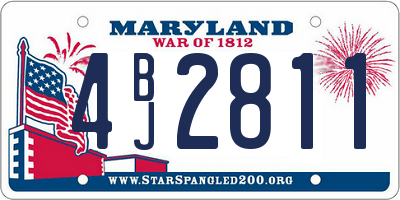 MD license plate 4BJ2811