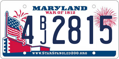 MD license plate 4BJ2815