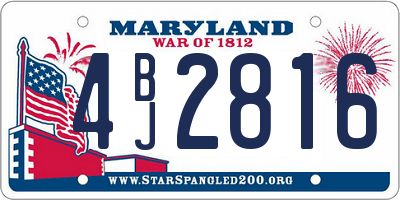 MD license plate 4BJ2816