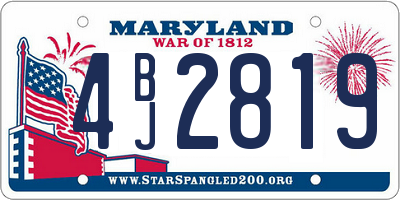 MD license plate 4BJ2819