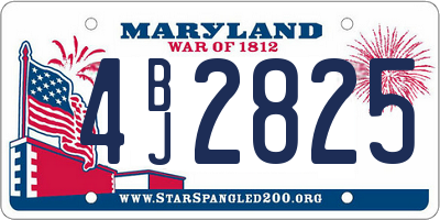 MD license plate 4BJ2825