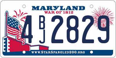 MD license plate 4BJ2829