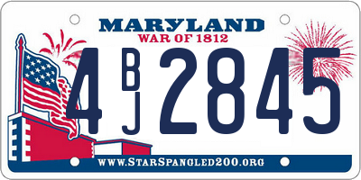 MD license plate 4BJ2845