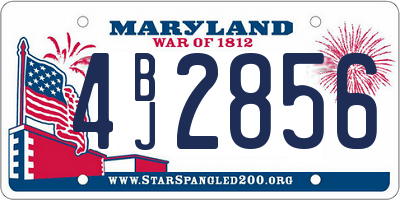 MD license plate 4BJ2856