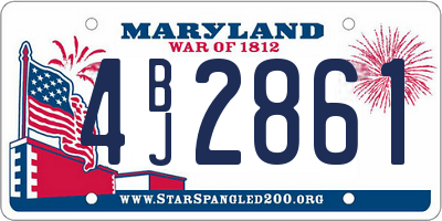 MD license plate 4BJ2861