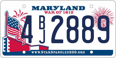 MD license plate 4BJ2889