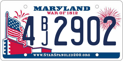 MD license plate 4BJ2902