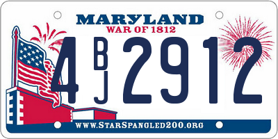 MD license plate 4BJ2912