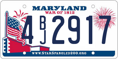 MD license plate 4BJ2917