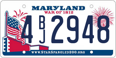 MD license plate 4BJ2948