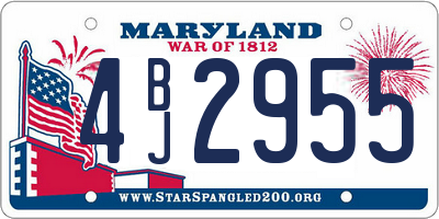 MD license plate 4BJ2955