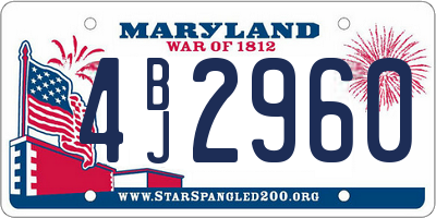 MD license plate 4BJ2960