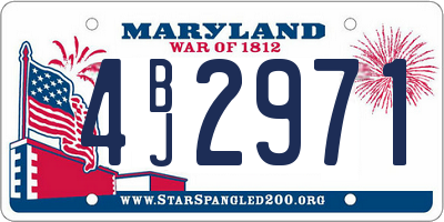 MD license plate 4BJ2971