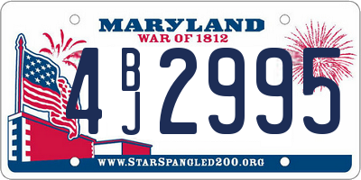 MD license plate 4BJ2995