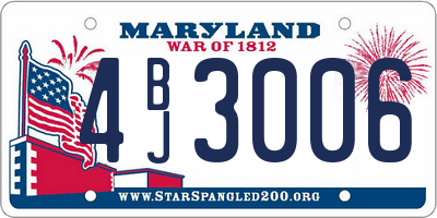 MD license plate 4BJ3006