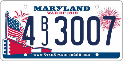 MD license plate 4BJ3007