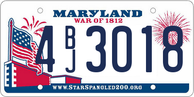 MD license plate 4BJ3018