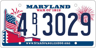 MD license plate 4BJ3029