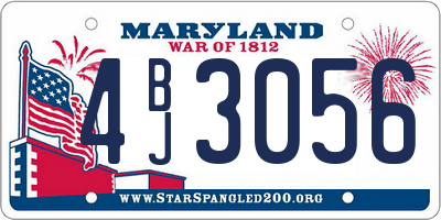 MD license plate 4BJ3056