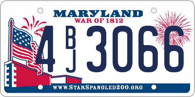 MD license plate 4BJ3066
