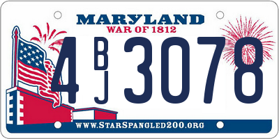 MD license plate 4BJ3078