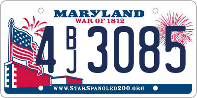 MD license plate 4BJ3085