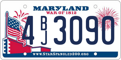 MD license plate 4BJ3090
