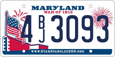 MD license plate 4BJ3093