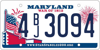MD license plate 4BJ3094