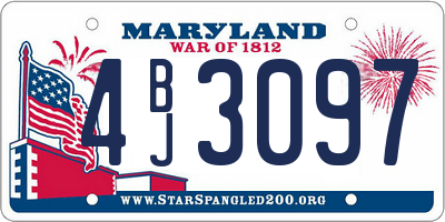 MD license plate 4BJ3097