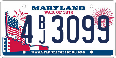 MD license plate 4BJ3099