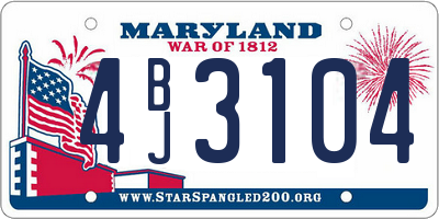 MD license plate 4BJ3104