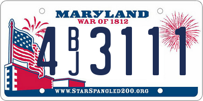 MD license plate 4BJ3111