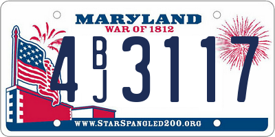 MD license plate 4BJ3117
