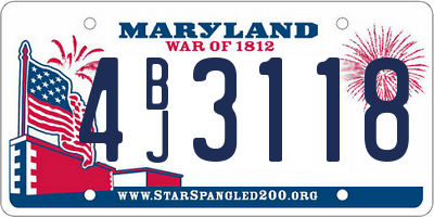 MD license plate 4BJ3118